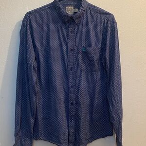 Boys Cinch Navy Patterned front pocket Button Down Shirt size XXL 16-18